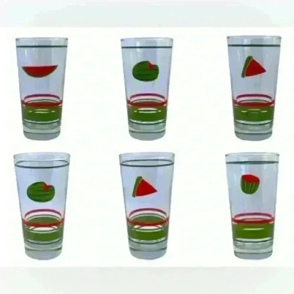 Set of 6 watermelon drinking glasses